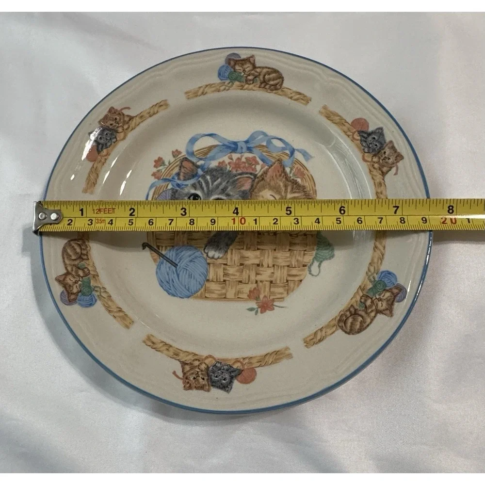Vintage Tienshan Purrfect Friends Salad Dessert Plate 7-5/8
